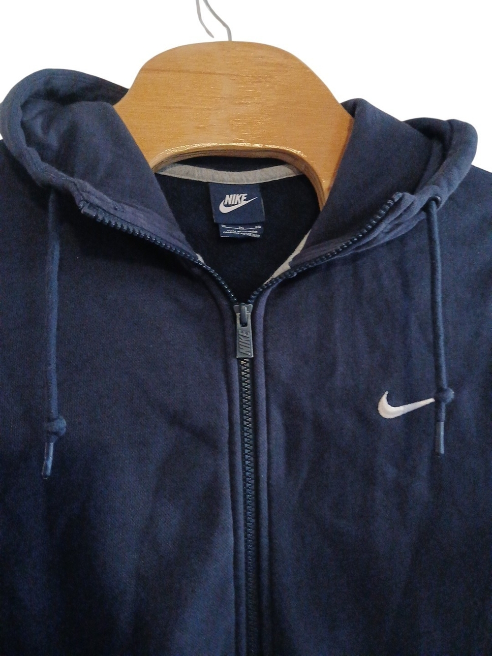 Nike Club Full-Zip Fleece Hoodie Navy Blue Mens XL